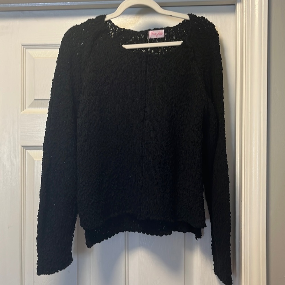 Small, NBW, Pink Lily sweater.